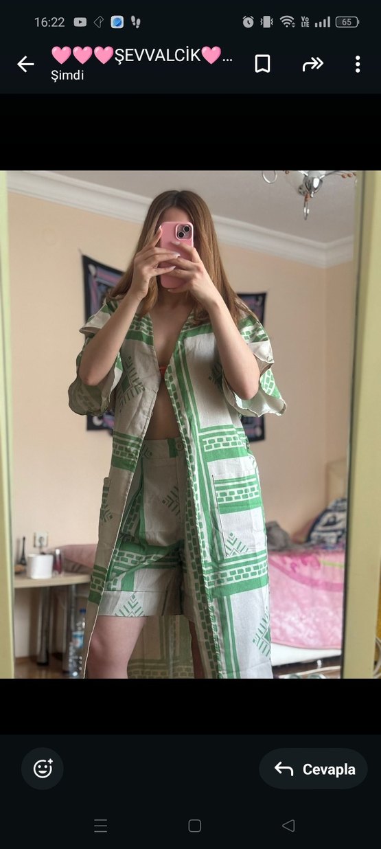 KİMONA ŞORT TAKIM L BEDEN - Görsel 3