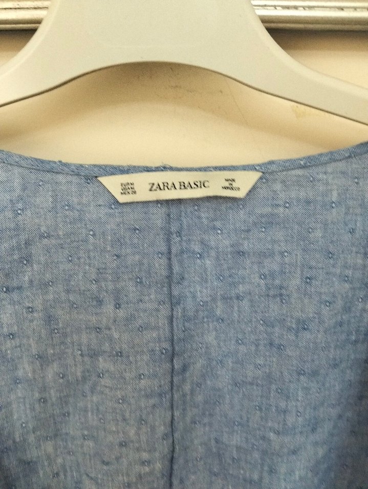 ZARA KETEN BLUZ M BEDEN - Görsel 5