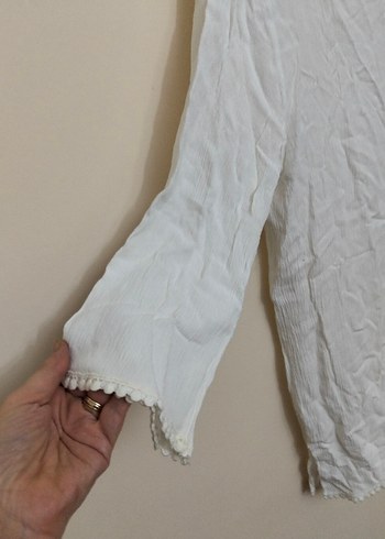 Boncuk İşlemeli Uzun Kollu Bohem Kadın Bluz - Görsel 4