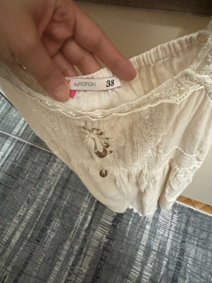 Bej Dantel Detaylı Bohem Midi Elbise - Görsel 4