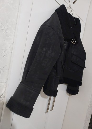 KÜRK DETAYLI BİKER CEKET - Görsel 2