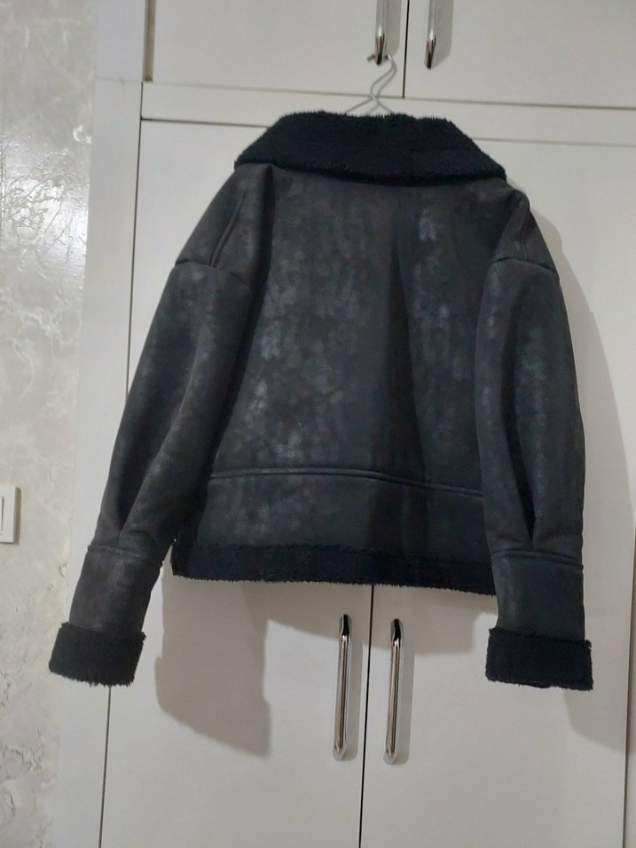 KÜRK DETAYLI BİKER CEKET - Görsel 5