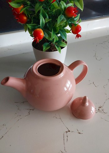 Pastel Pembe Porselen Çaydanlık.Vitrin Ürünü. - Görsel 2