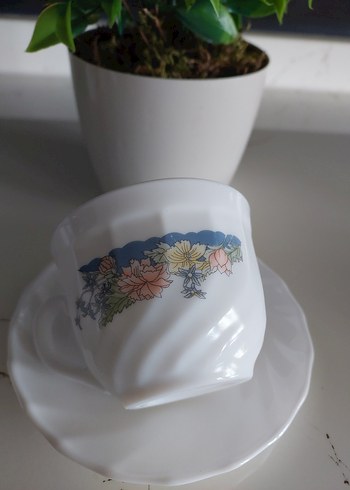 ARCOPAL FRANCE Çiçek Desenli Beyaz 6'lı Fincan Takımı - Görsel 4