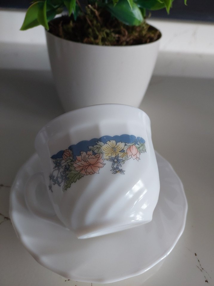 ARCOPAL FRANCE Çiçek Desenli Beyaz 6'lı Fincan Takımı - Görsel 4