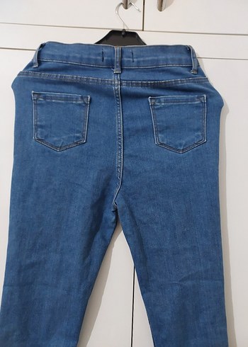 diğer Beden Kadın Mavi Normal Boy Dar Kesim Denim Pantolon