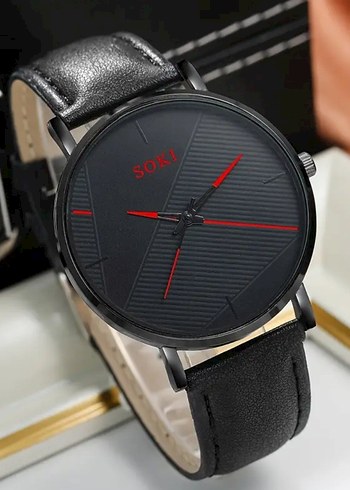 Erkekler için Siyah Bileklik ve Saat Seti - Görsel 5