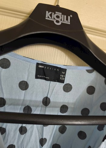 Mavi Puantiyeli Düğmeli Hamile Tulum - Görsel 6