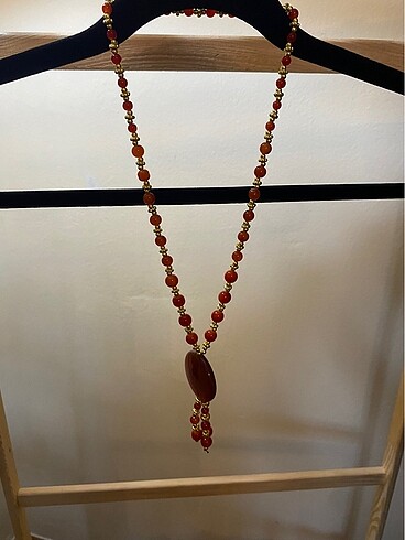 Accessorize Bordo Otantik Taş Kolye
