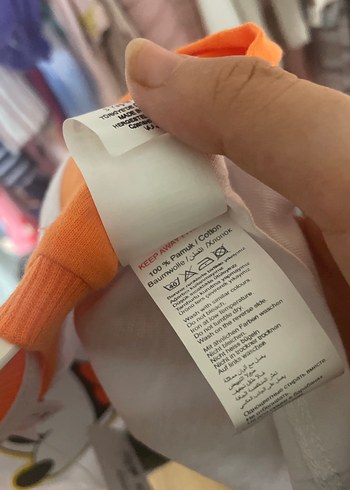 Beyaz Turuncu Mickey Baskılı Bebek Tişört - Görsel 6