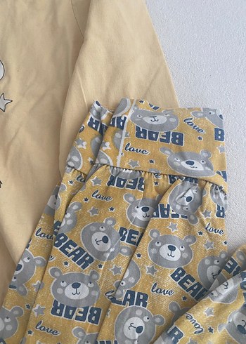 Sarı Ayı Desenli Pijama Takımı - Görsel 2
