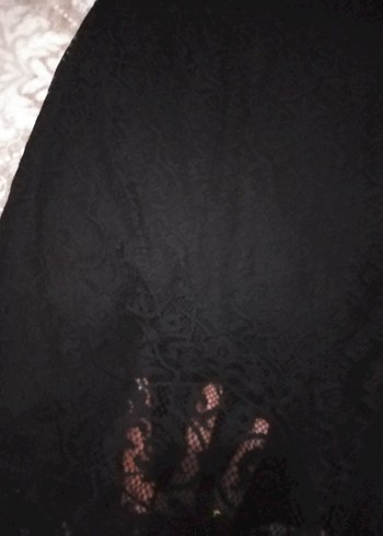 Dantel Detaylı Siyah Uzun Gösterişli Elbise tozlu marka L beden - Görsel 4