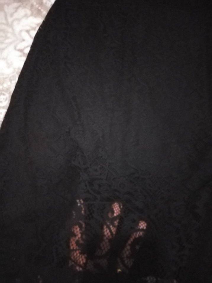 Dantel Detaylı Siyah Uzun Gösterişli Elbise tozlu marka L beden - Görsel 4