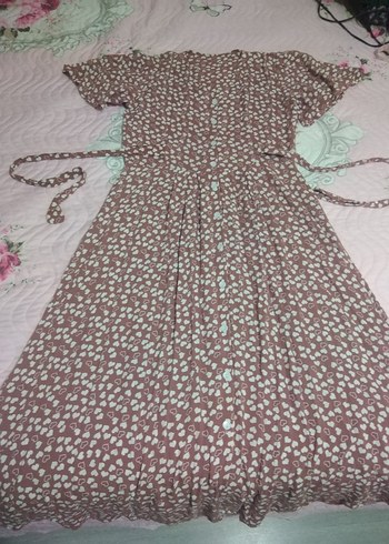 Bohem V Yaka Uzun Elbise - Görsel 2