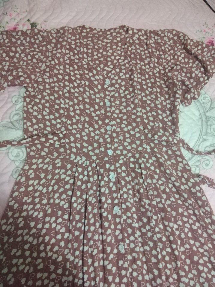 Bohem V Yaka Uzun Elbise - Görsel 3