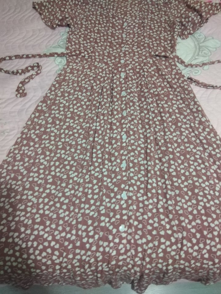 Bohem V Yaka Uzun Elbise - Görsel 4