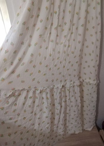 Uzun Kollu Beyaz Bohem Pamuk Elbise - Görsel 11