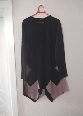 Drapeli Siyah Triko Kadın Tunik - Görsel 7