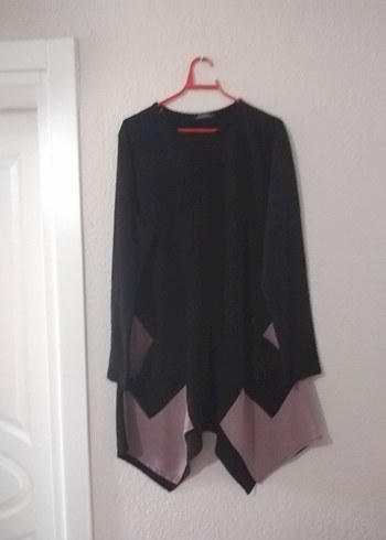 Drapeli Siyah Triko Kadın Tunik - Görsel 6