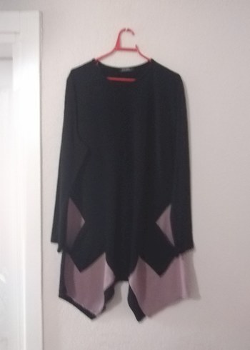 Drapeli Siyah Triko Kadın Tunik - Görsel 4