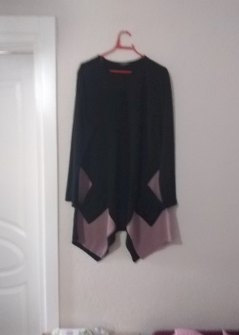 Drapeli Siyah Triko Kadın Tunik - Görsel 2