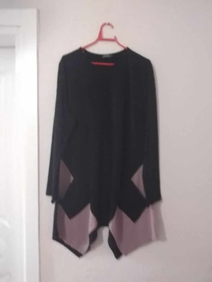 Drapeli Siyah Triko Kadın Tunik - Görsel 4