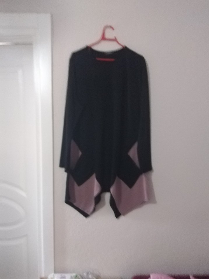 Drapeli Siyah Triko Kadın Tunik - Görsel 2