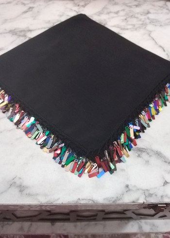 Renkli Kadın oyalı pullu yazma - Görsel 5