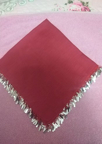 Kırmızı pullu oyalı yazma Çeyizlik hediyelik - Görsel 3