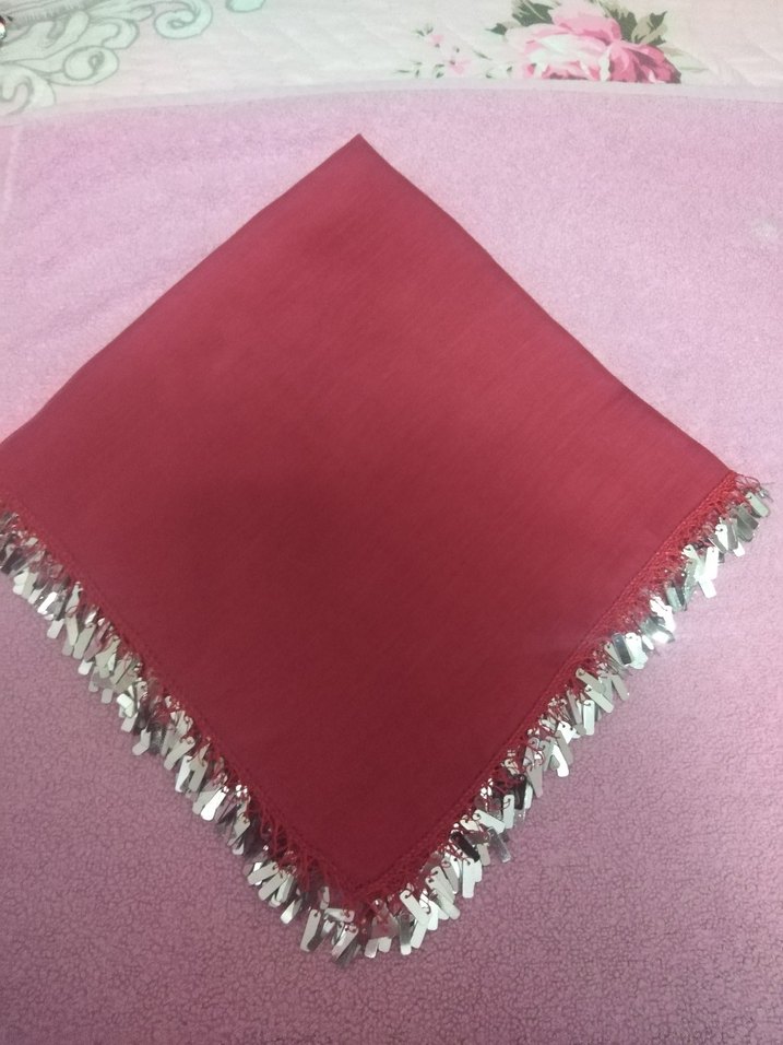 Kırmızı pullu oyalı yazma Çeyizlik hediyelik - Görsel 3