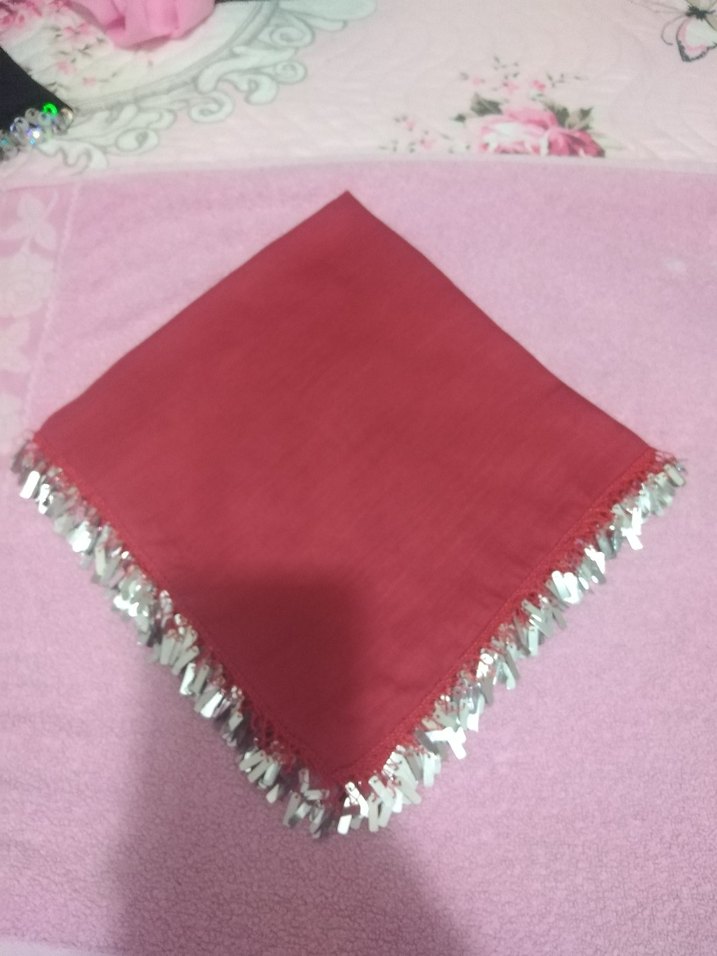 Kırmızı pullu oyalı yazma Çeyizlik hediyelik - Görsel 5