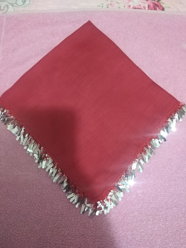 Kırmızı pullu oyalı yazma Çeyizlik hediyelik - Görsel 4