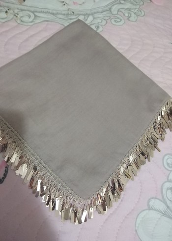 Bej renk pullu oyalı yazma Çeyizlik hediyelik - Görsel 9