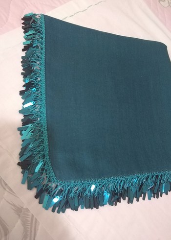 Turkuaz Kadın pullu oyalı yazma - Görsel 10