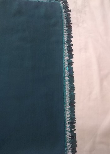 Turkuaz Kadın pullu oyalı yazma - Görsel 9