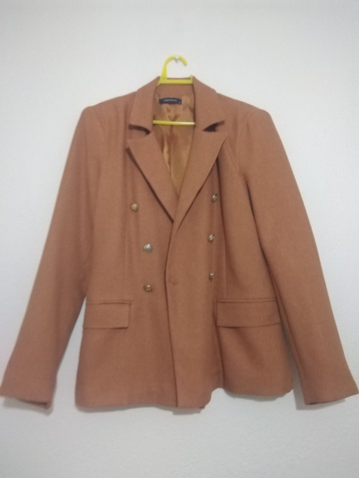 Camel renk Kadın  Düğmeli Blazer Ceket - Görsel 2