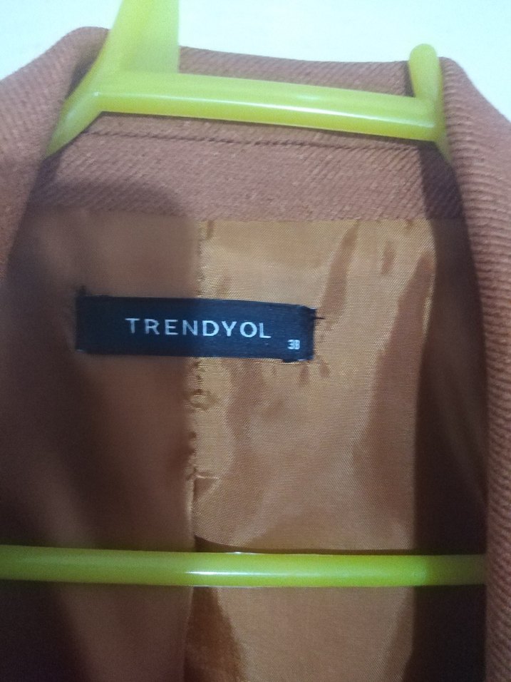 Camel renk Kadın  Düğmeli Blazer Ceket - Görsel 4