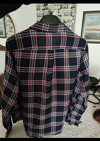 xl Beden çeşitli Renk Düğmeli Kareli Pamuklu Kadın Gömlek
