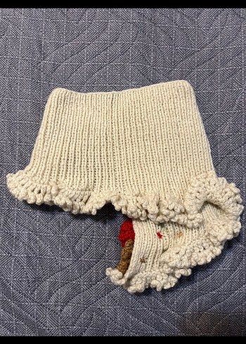 Çiçekli Örgü Kadın Boyunluk - Görsel 2