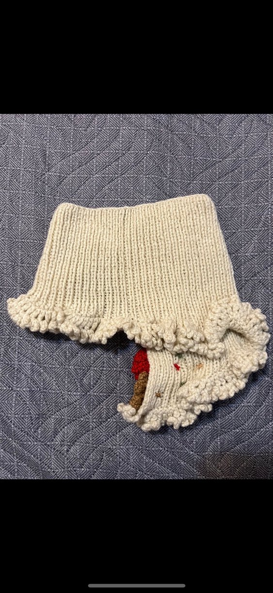 Çiçekli Örgü Kadın Boyunluk - Görsel 2