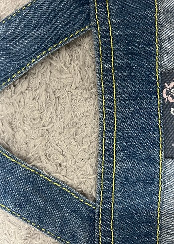 10 Yaş Beden Lcw Kızlar için Mavi Denim Tokalı Askılı Salopet