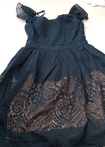 Mini, Dantelli, Askısız karışık Kadın Elbise - Görsel 5