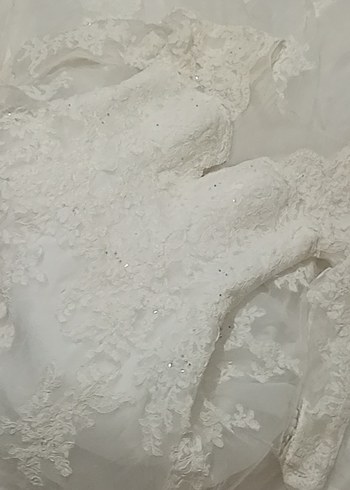 V Yaka Strappy Klasik Prenses Gelinlik - Görsel 8