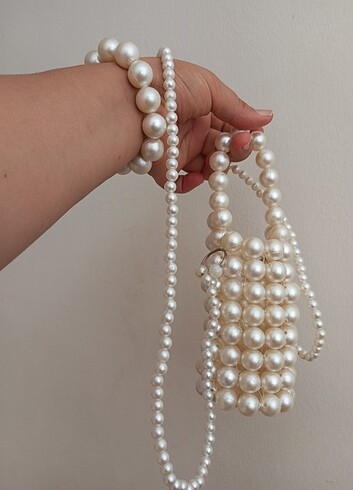 İnci boncuk çanta - Görsel 2