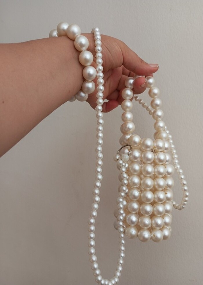 İnci boncuk çanta  - Görsel 2