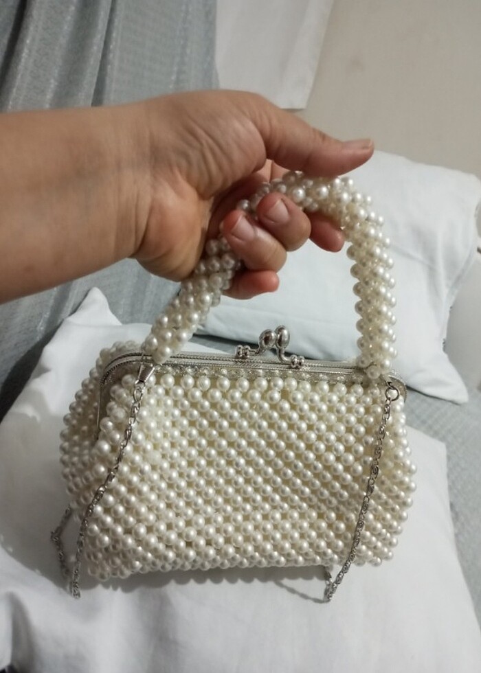 İnci boncuk çanta  - Görsel 4