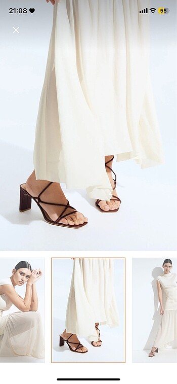 H&M Drapeli File Etekli Elbise H&M