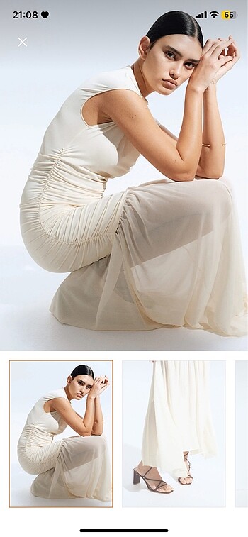 Drapeli File Etekli Elbise H&M