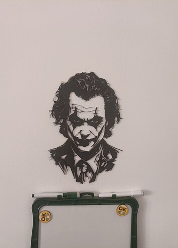 3d baskı duvar sanatı joker silüeti 