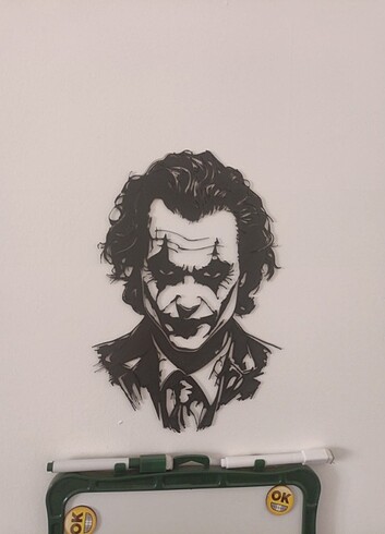Beden 3d baskı duvar sanatı joker silüeti